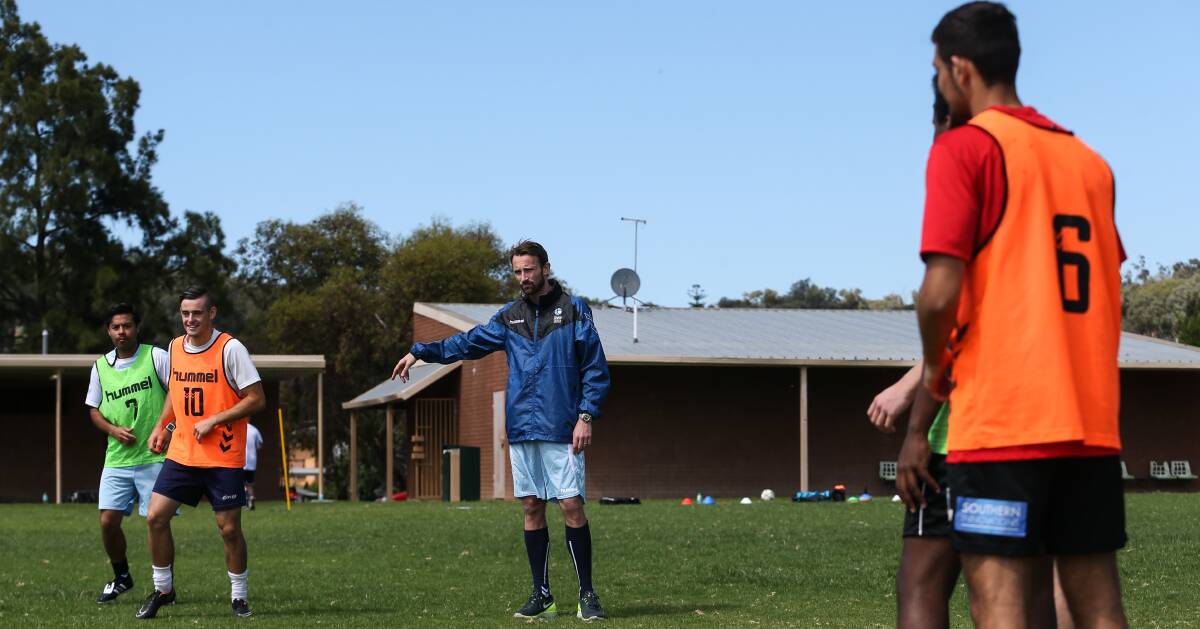 DIFFERENT DIRECTION: Former Socceroos striker Josh Kennedy is keeping himself busy in retirement, taking part in a coaching course at Glen Park on Sunday.