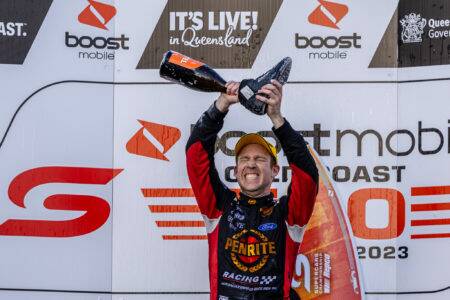 David Reynolds celebrates his win on the Gold Coast. Picture by InSyde Media