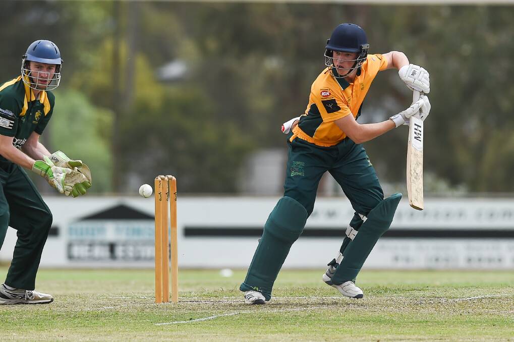 Matt Oswell (batting) played for Tallangatta two years ago and is hoping to return this summer, but COVID will dictate whether that can happen.