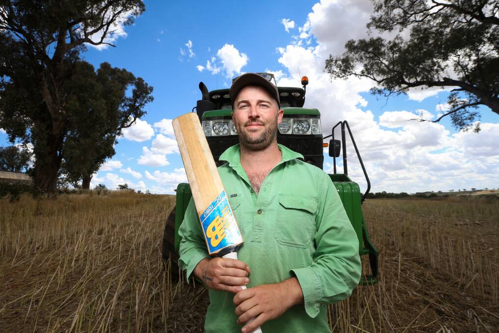 WILLOW WEAPON: Jayden Beaumont is harvesting at Burrumbuttock, but when work commitments allow he shows his power with Lavington, causing enormous problems in the middle order for the opposition. Picture: JAMES WILTSHIRE