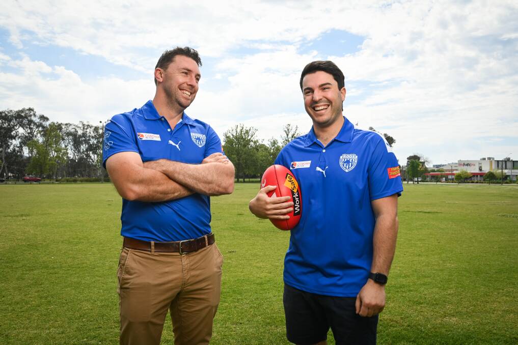 It's happy days at the Roos with the club recently confirming its return to the competition for 2024 under coach Steve Owen (left) and under 18s mentor Ben Talarico.