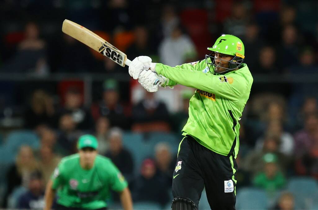 Sydney Thunder's Gurinder Sandhu struck a six and two fours to lead the team to a thrilling win over Melbourne Stars on Tuesday night. Picture by Getty Images