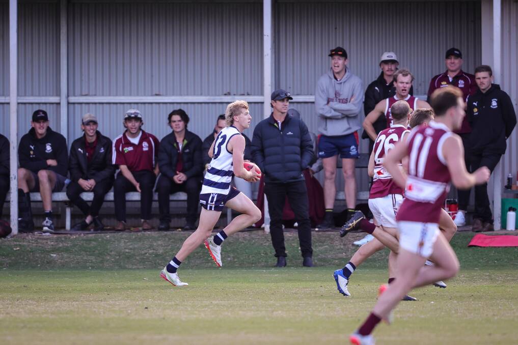 IMPRESSIVE: Yarrawonga schoolboy Caleb Mitchell played well in his first game against Wodonga last week. Picture: JAMES WILTSHIRE