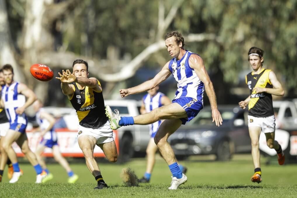 Jarred Lane played for Corowa-Rutherglen in its last Easter clash in a thrilling two-point loss to Albury in 2022.