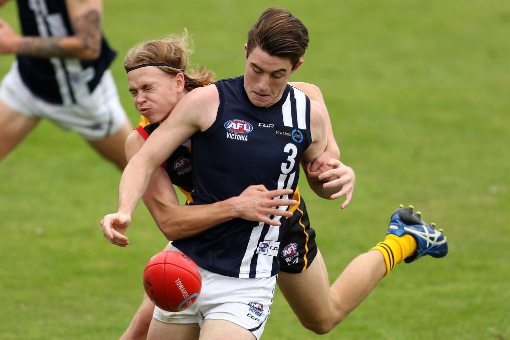 Lockey McCartney played for Geelong Falcons, before moving through to Geelong's VFL scene. Picture by Getty Images