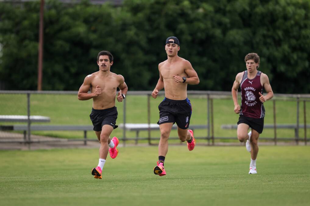 Riley Thompson (left) and Will Bradshaw show the benefits of a strong pre-season already. Picture by James Wiltshire 