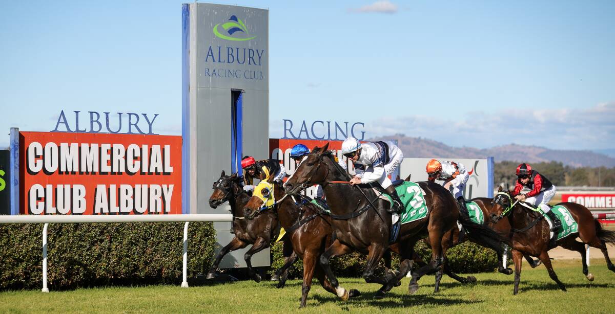 The Ron Stubbs-trained Cooee (outside) got up in the last stride to win on debut in the $30,000 Country Boosted Maiden Handicap, (1175m) with Mathew Cahill aboard on Monday. Picture by James Wiltshire
