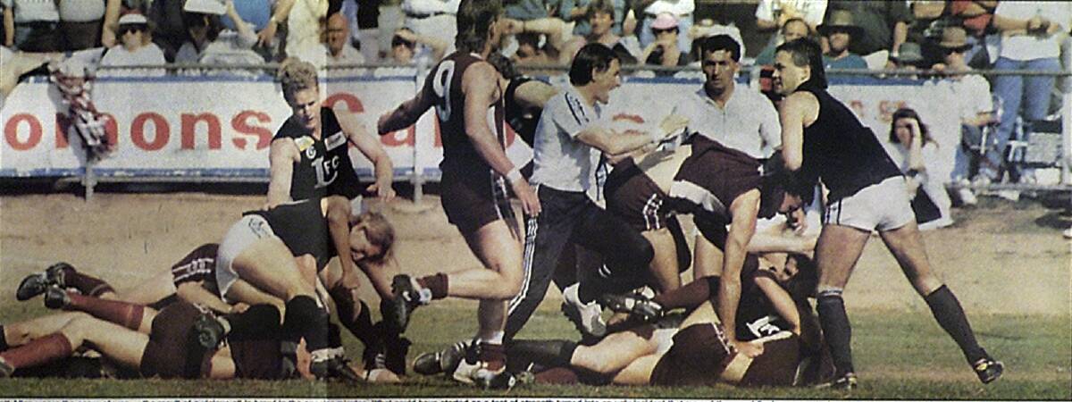 The fallout from the all in brawls during the 1990 grand final were huge with fifteen players receiving a total of 68 matches in suspensions.
