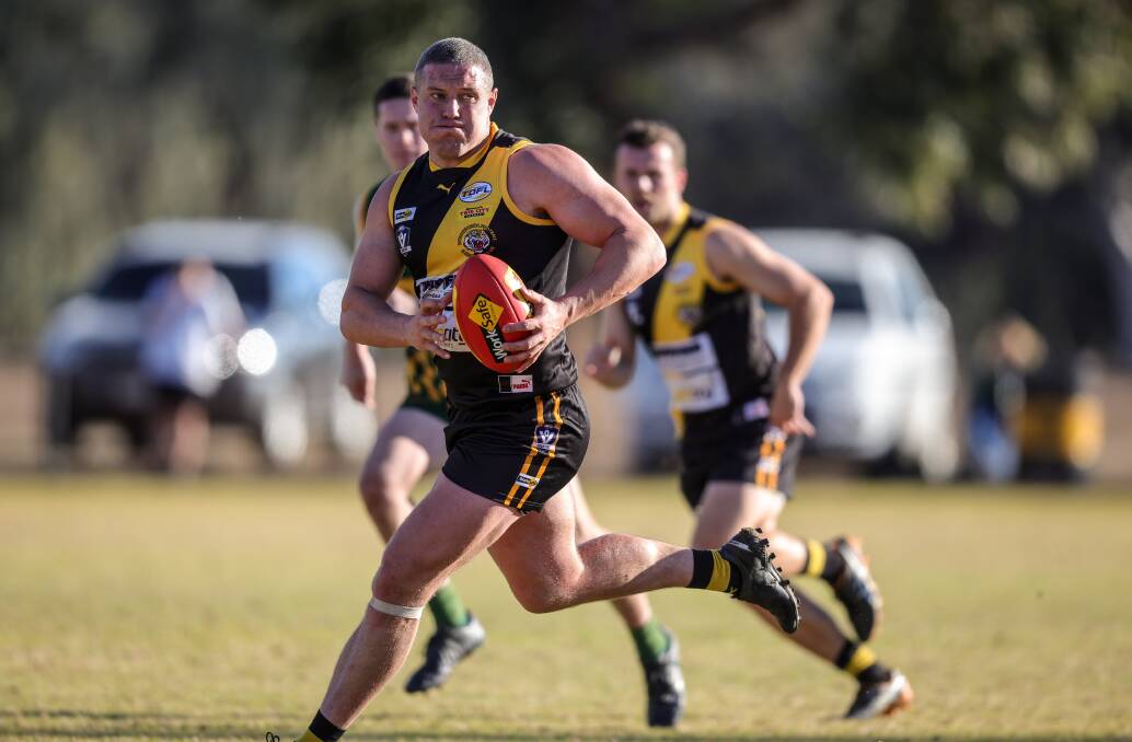 Solidly-built Tiger midfielder Jarrod Farwell is enjoying another stellar season at Tigerland after finishing top-five in the Barton medal last year.