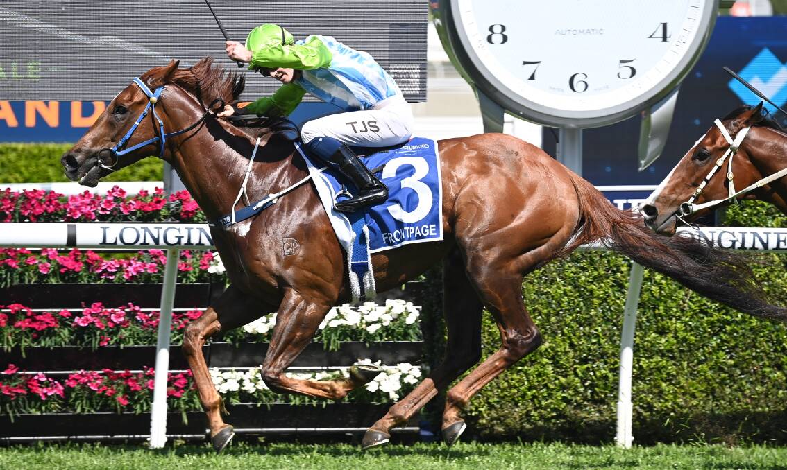 Front Page winning the $2-milllion Kosciuszko at Randwick in October with Tyler Schiller aboard.