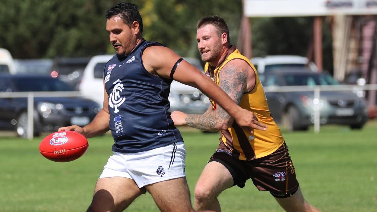 RECRUIT: Key forward Dwayne Weetra followed Lockhart coach Mitch Carroll from Coleambally. Picture: DAILY ADVERTISER