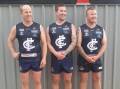Brayden, Dayne and Tyson Carey played together for Cudgewa last round for the first time since 2019. Picture supplied