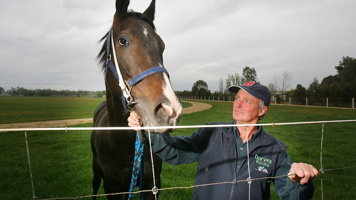 Geoff Duryea with Zareeba in 2007. Duryea was a jockey for 16-years before going on to be a trainer for a further 39-years but announced his retirement on Tuesday.