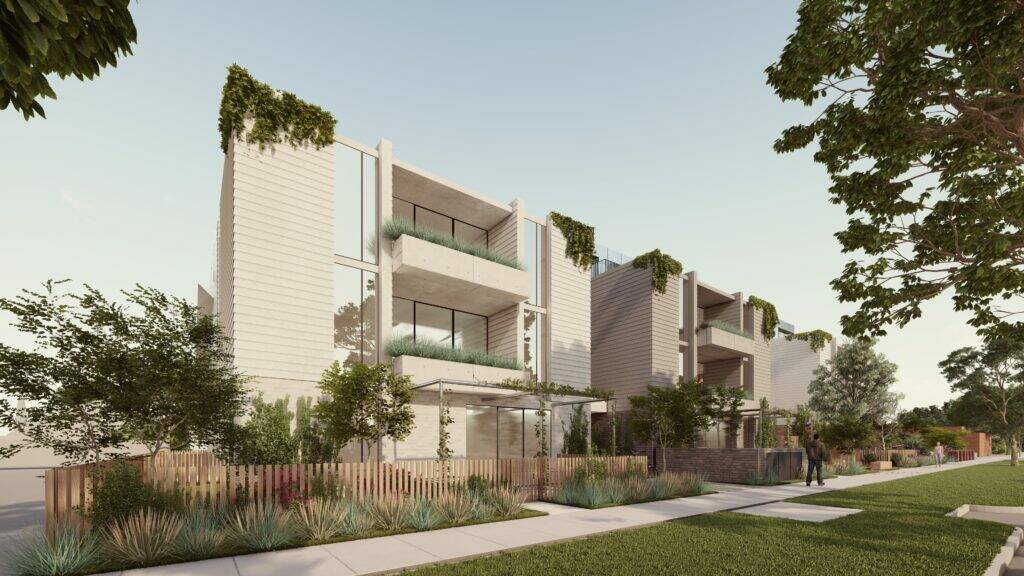 An artist's impression of the $18 million affordable housing development on Templeton Street in Wangaratta, which will see 44 new units built. Picture supplied 
