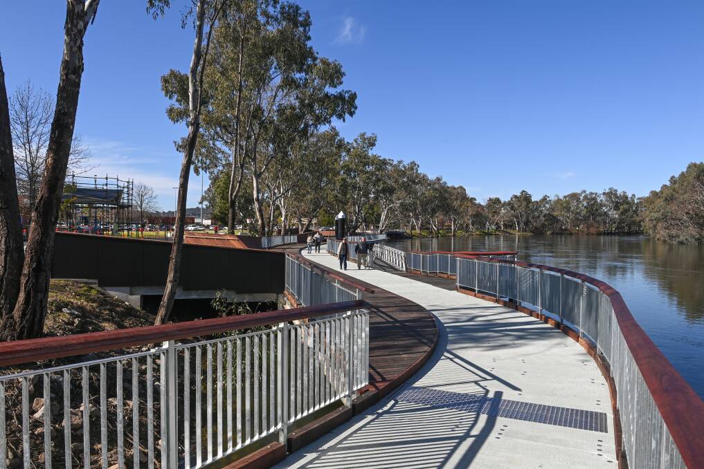 The elevated boardwalk was a key feature of Albury's riverside precinct that saw its designers land two Australian Institute of Landscape Architects NSW awards. File picture