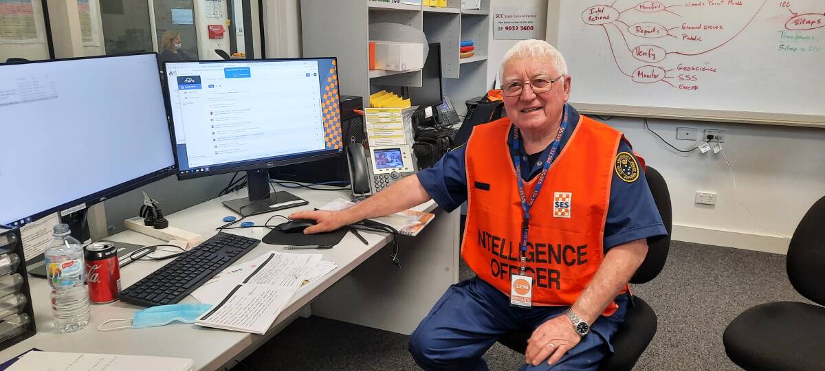 SES intelligence officer and former Bright unit controller Roy Kennedy has been awarded an Emergency Services Medal for his dedication as a volunteer. Picture supplied