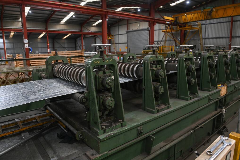 A corrigated wall sheet machine has been extremely important to the Jindera factory, now trading as SilOz. The machine has been part of operations since 1983. Picture by Mark Jesser