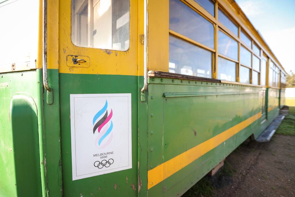 Advertising to promote Melbourne's bid for the 1996 Olympic Games displayed on the front of the W Class tram at Howlong. Picture by James Wiltshire