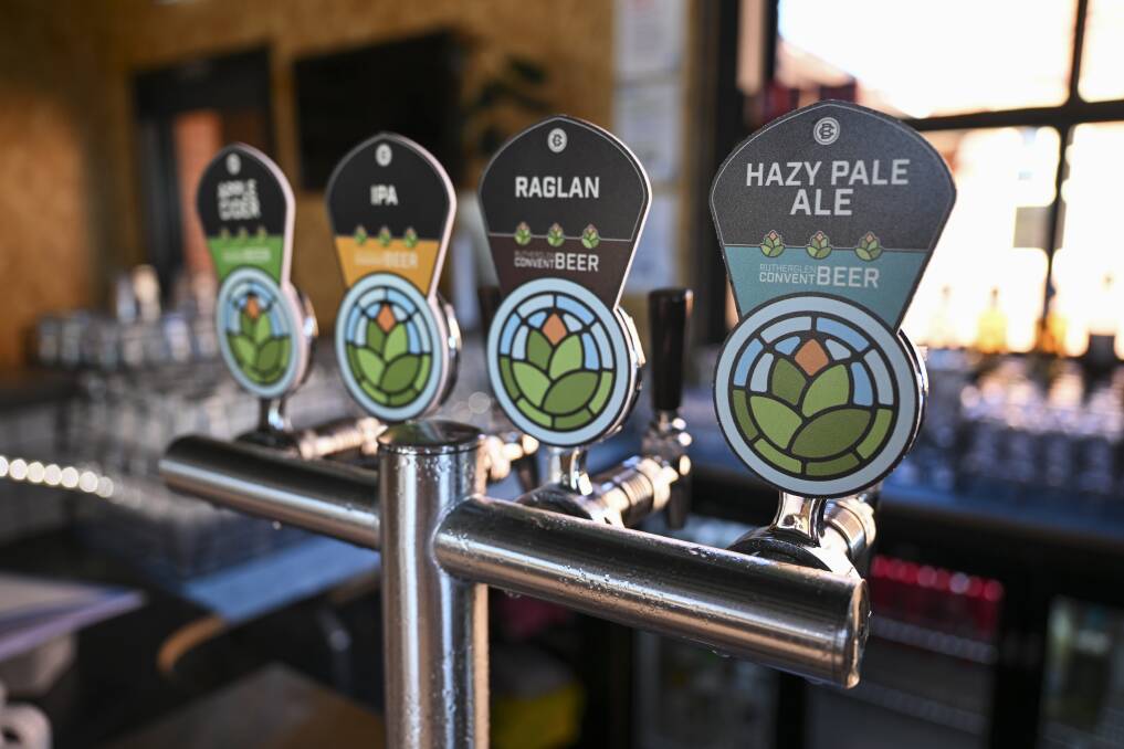 Four of the eight beers offered on tap at Rutherglen's Convent Brewery. Picture by Mark Jesser