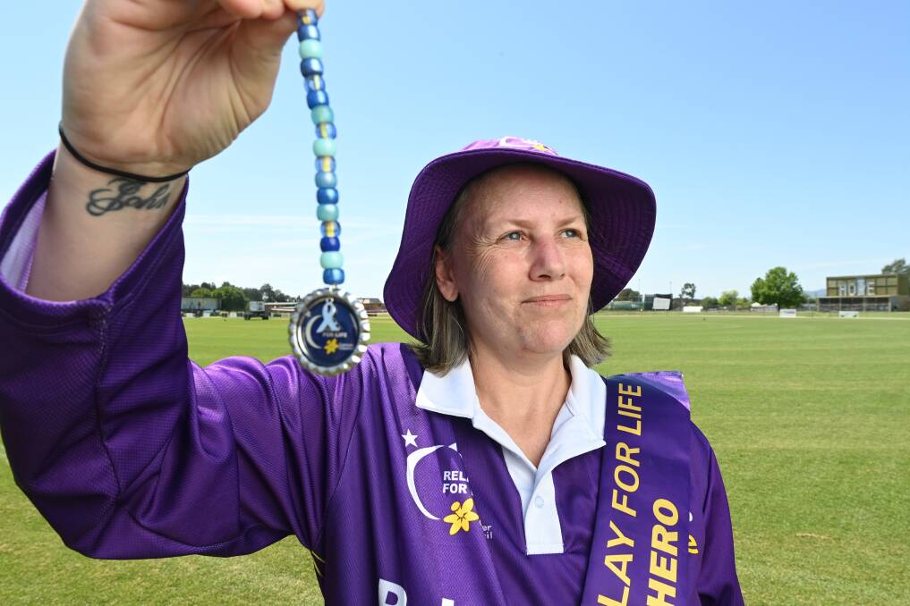 Katrina Coleman, more commonly known as "The Bead Lady", is the 2023 Border Relay for Life Hero. Picture by Mark Jesser