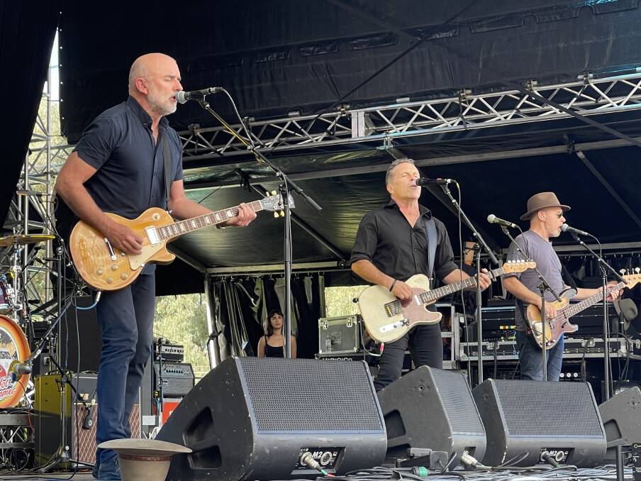 Hunters and Collectors front man Mark Seymour (middle) was a hit for Border music fans as the Red Hot Summer Tour returned to Gateway Lakes on Saturday.