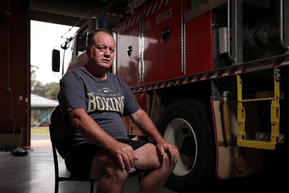 NOT GIVING IN: Lavington Rural Fire Service brigade captain Bruce Barnes has three different forms of cancer, which specialists have linked to his time as a volunteer firefighter and he wants to see emergency service workers better compensated. Picture: JAMES WILTSHIRE
