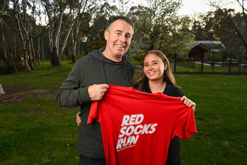 Andrew and Sophie McKerral are raising funds for Kidney Health Australia through the Red Socks Run initiative in October. Picture by Mark Jesser