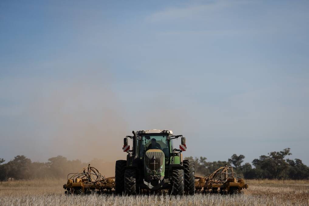 Rick Clancy sowing at his Urangeline East farm on Wednesday, May 15. Picture by James Wiltshire