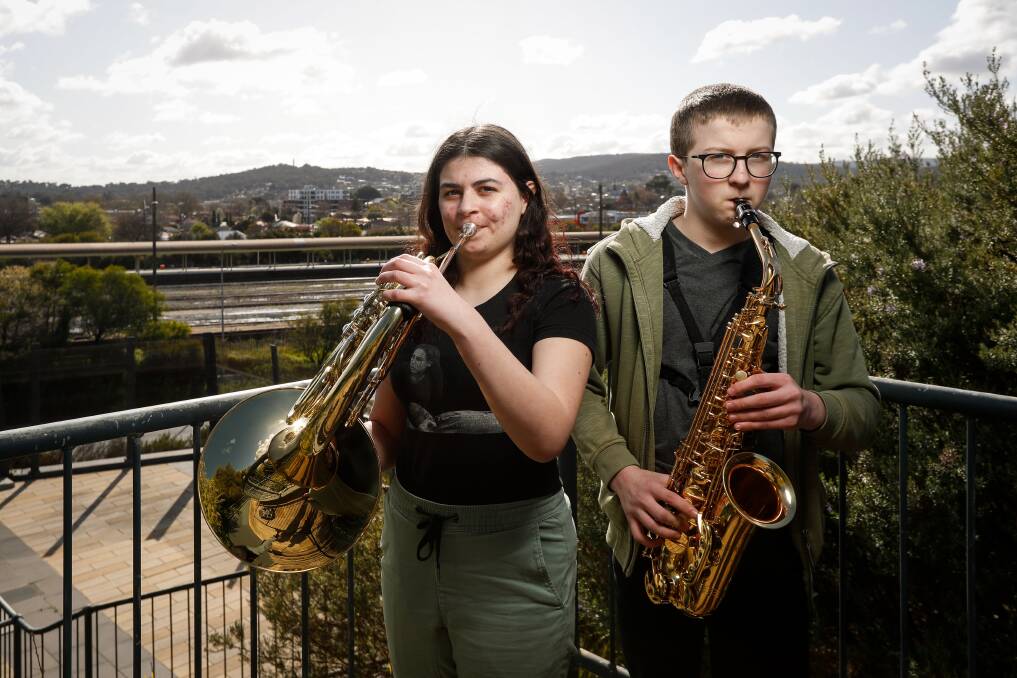 Albury's Esther and Joash Little are among the almost 140 students attending the Border Music Camp. Picture by James Wiltshire