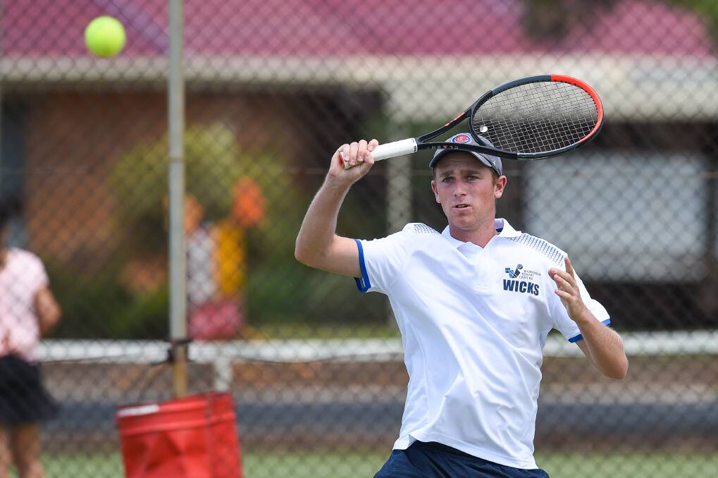 ON FIRE: Brock Dixon featured in a comprehensive win for St Patrick's in Albury Tennis Association winter pennant on the weekend.