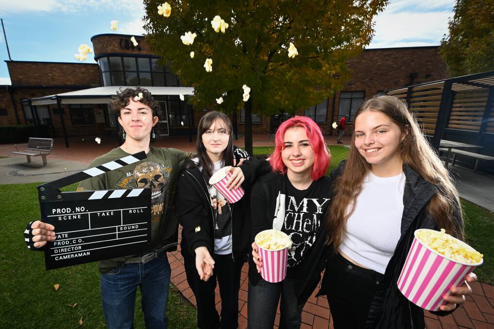 YO3690 members Alex Atkins, 18, Hailey Donald, 17, Lu Nistic, 15 and Steph Sedgwick, 17, are keen for the movie night. Picture by Mark Jesser