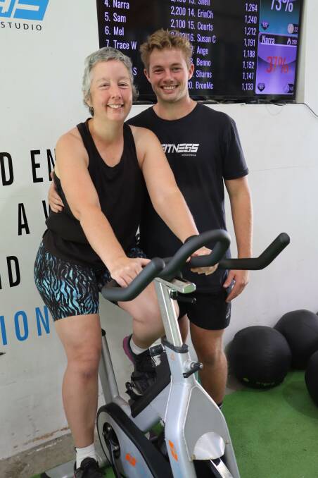 Janet Ayton, with her son Blake, is looking forward to taking part in the Sunshine Ride at PT Fitness in Wodonga, one year on from a breast cancer diagnosis. Picture supplied