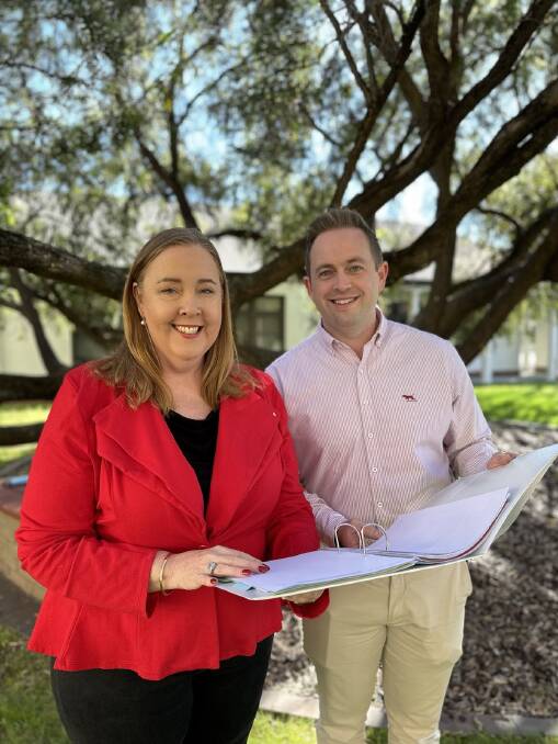 NSW Regional Transport and Roads Minister Jenny Aitchison, with Albury Labor member Marcus Rowland, announced $15 million for road repairs in the Albury electorate on Friday, September 29. Picture supplied