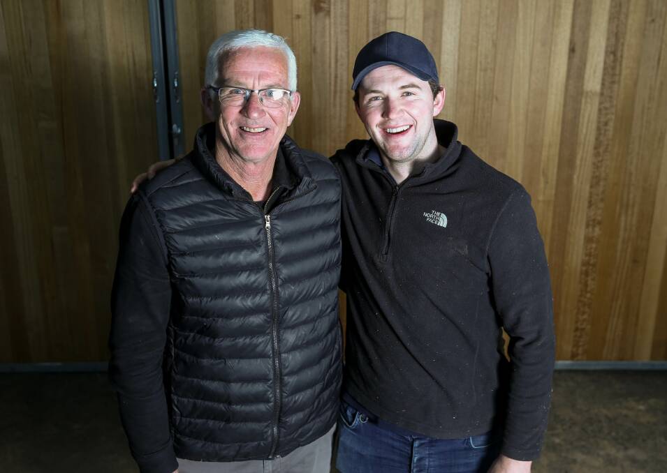 SETTLING IN: Trainer Andrew Dale, pictured with son Frazer, is looking to add two more wins to his tally at his new home track at Wangaratta on Thursday.