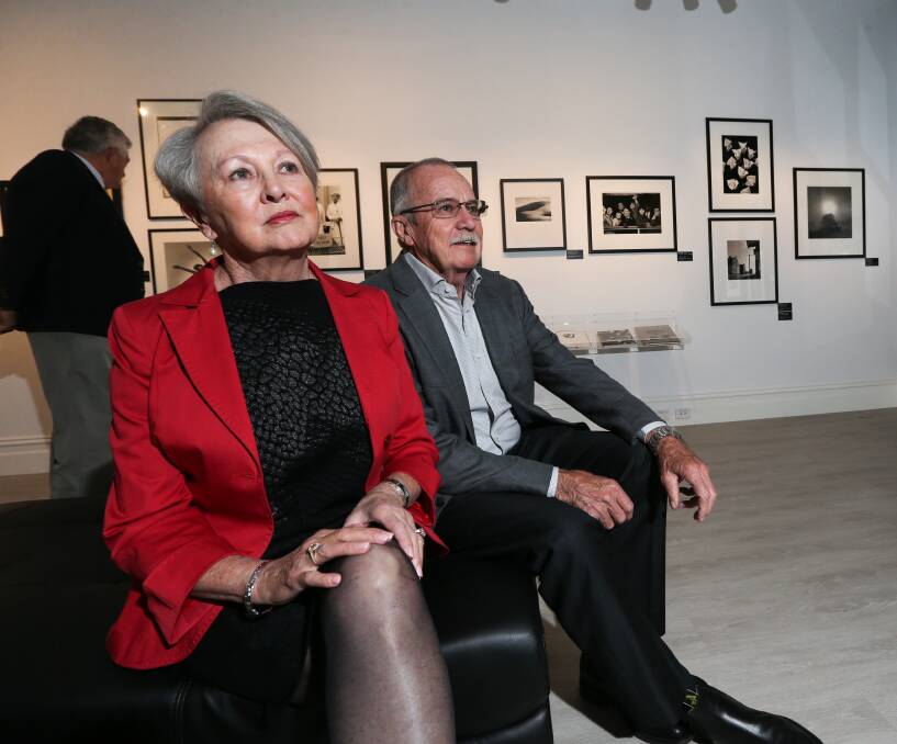 NICE WORK: Lorraine and Colin Joss take in the works in the Joss Family Galleries. The Joss family has made a $200,000 dontation to the gallery redevelopment. Pictures: JAMES WILTSHIRE