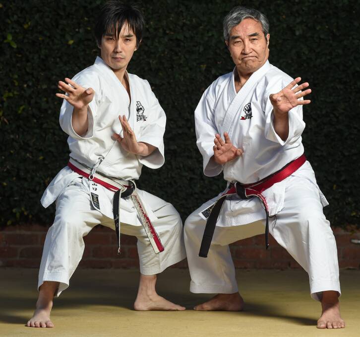 PROS: Gohei Yamaguchi in Australia for the first time with father, Goshi, grand master for leading karate organisation IKGA. Picture: MARK JESSER 