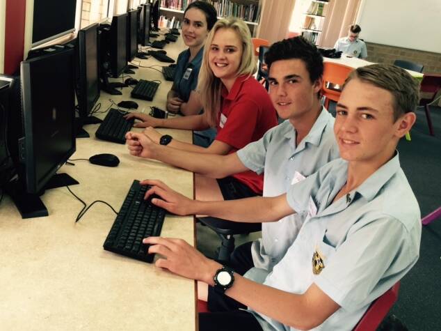 UP TO SPEED: St Paul's College students Jake Loader, Charters Harding, Annabelle McGee and Annabelle Grunow, all 15. Picture: ST PAUL'S 