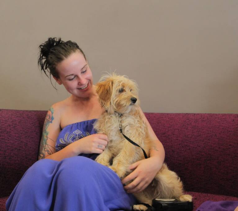 BARNAWARTHA PAIR: Katie Lyon grabbed Burger the Kavoodle and hightailed it to Wodonga. Picture: PETER DE KRUIJFF