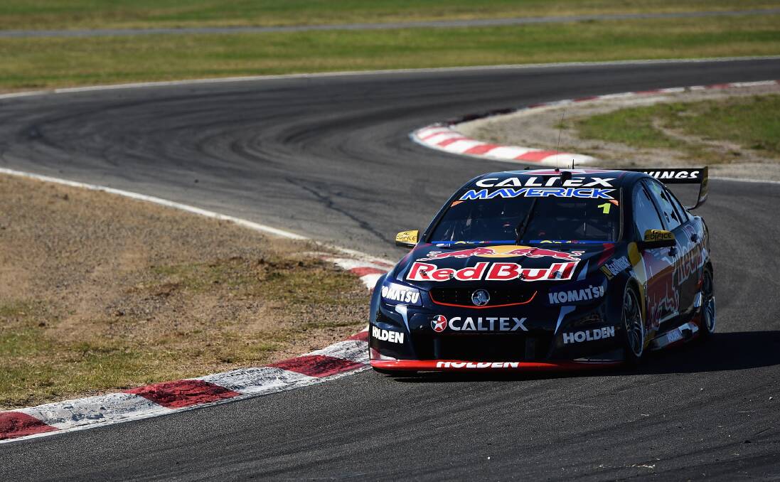 ON TRACK: Jamie Whincup on a practice lap in the V8 Supercars Winton SuperSprint in May this year on the soon to be resurfaced Winton raceway close to Benalla. Picture: GETTY IMAGES