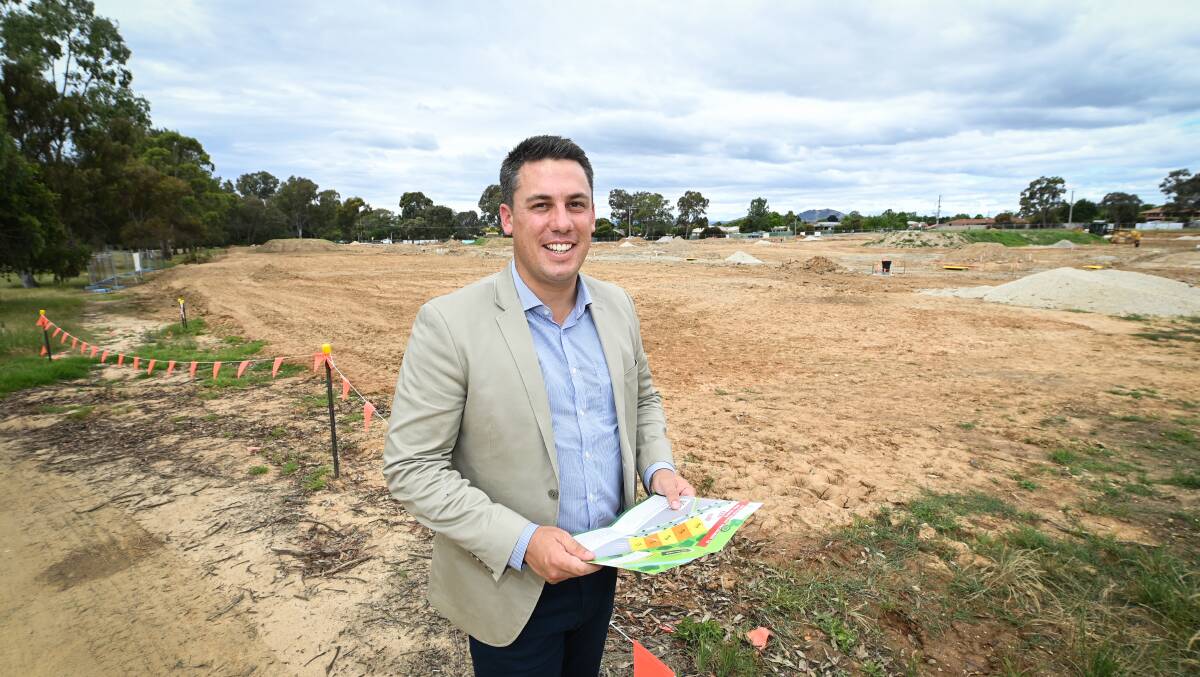 SLOWER GOING: PJ Murphy's Leon Kowski at Wodonga golf course where two of five housing blocks on offer sold under the hammer. Picture: MARK JESSER