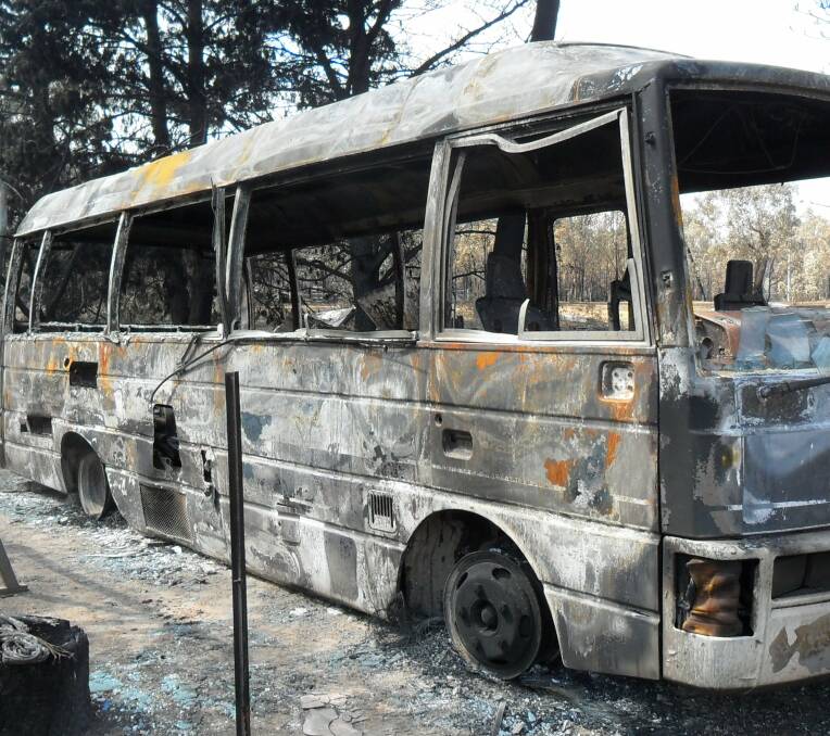 ALL GONE: Mr Tait had hoped to save a camper bus, which he hadn't used and still needed to be registered and insured. 