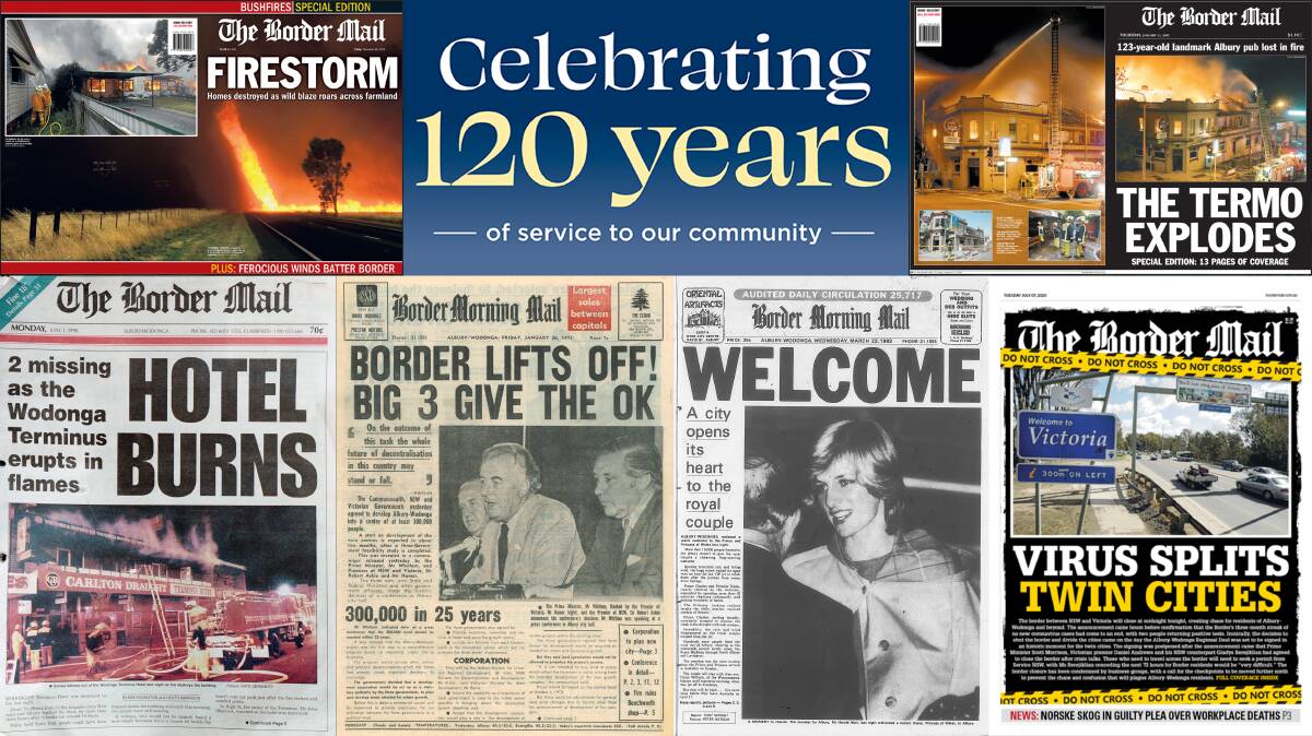A gallery of front pages from throughout The Border Mail's history, 1903 to 2023.