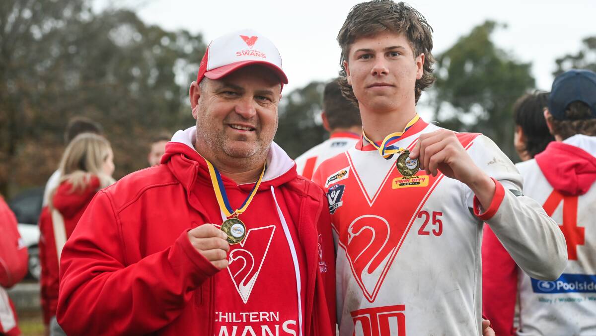 It was a proud moment for coach Luke Brookes with his son, Ashton, 18, part of the premiership winning side.
