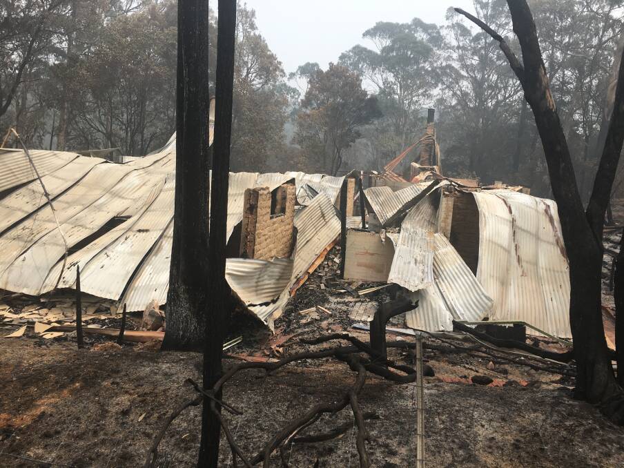 GONE: The Banksia Mudbrick units where Belinda and Peter Shipard were staying in Mallacoota was completely destroyed by the fire. Pictures: BELINDA SHIPARD
