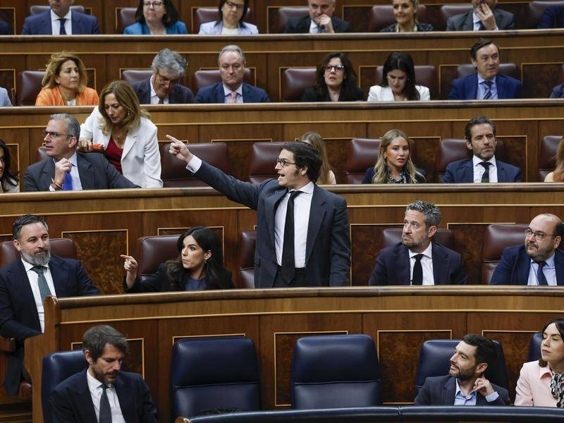 The far-right Vox and conservative Popular Party opposed the amnesty bill in Spain's lower house. (EPA PHOTO)