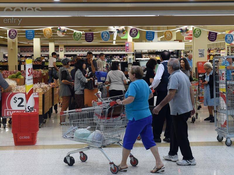 Coles and Woolworths are under pressure to justify huge profits in a cost of living crisis. (Paul Miller/AAP PHOTOS)