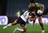 Latrell Mitchell has pushed his Origin case by starring in Souths' 10-point win over the Broncos. (Dan Himbrechts/AAP PHOTOS)