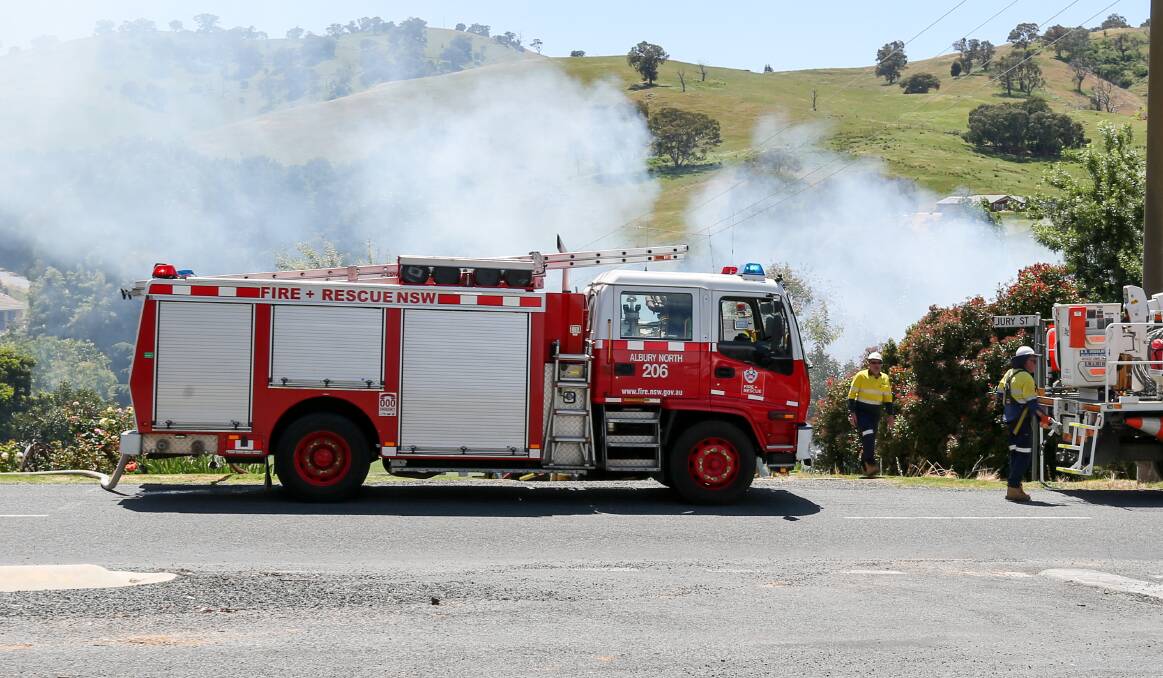 ON SCENE: Albury firefighters were also called to the incident on Thursday. 
