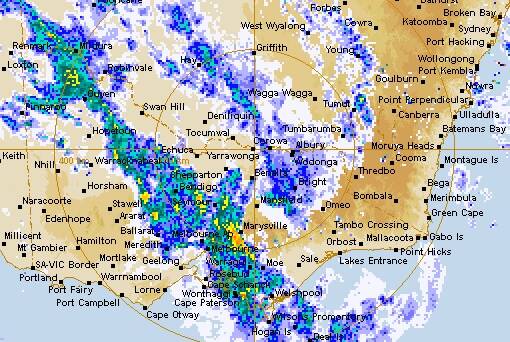 There is heavy rainfall across much of the state. Picture by Bureau of Meteorology