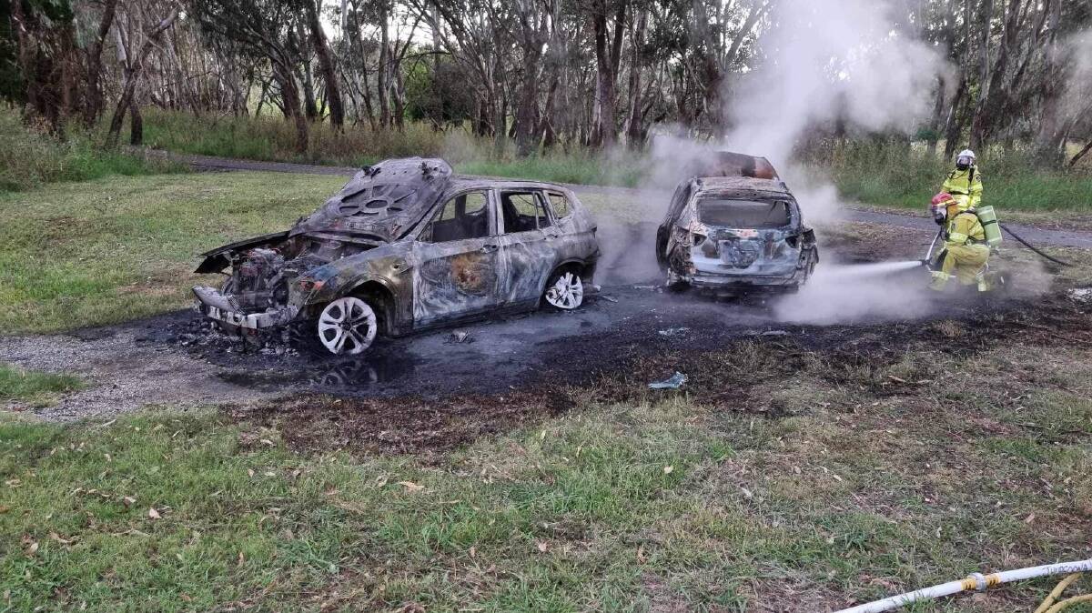 Two vehicles were burnt at Splitters Creek on Thursday morning. File photo